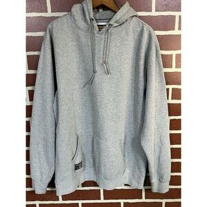 Saga Outerwear Men’s Solid Gray Hoodie Hooded Sweatshirt Minimalist Size XL